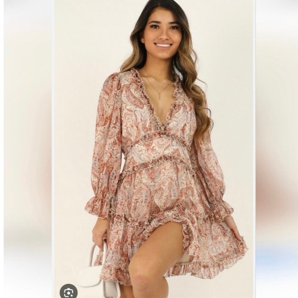 Venus boho paisley long sleeve dress sz 20